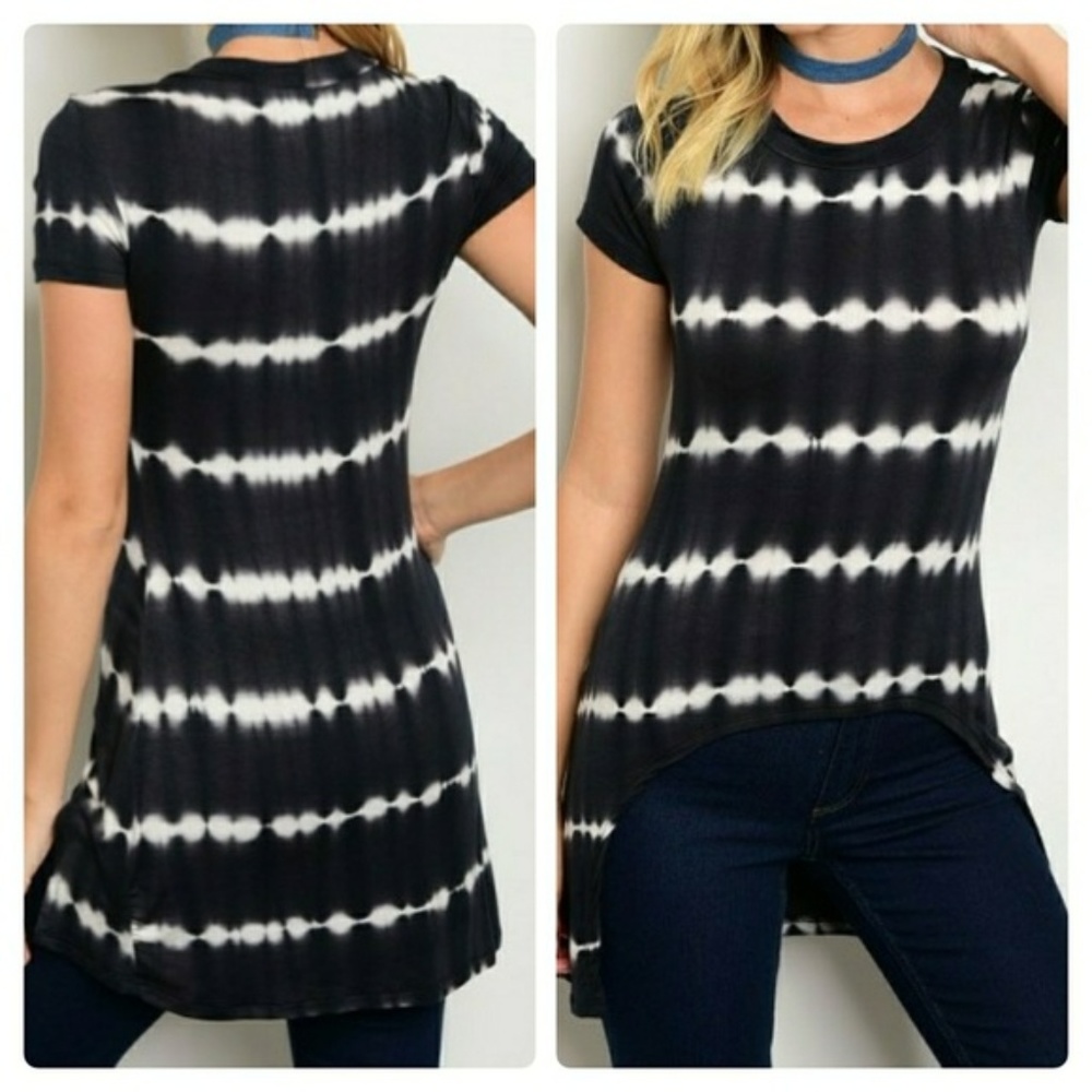 ***CLOSET CLOSING*** Black Tie-Dye T-Shirt Blouse